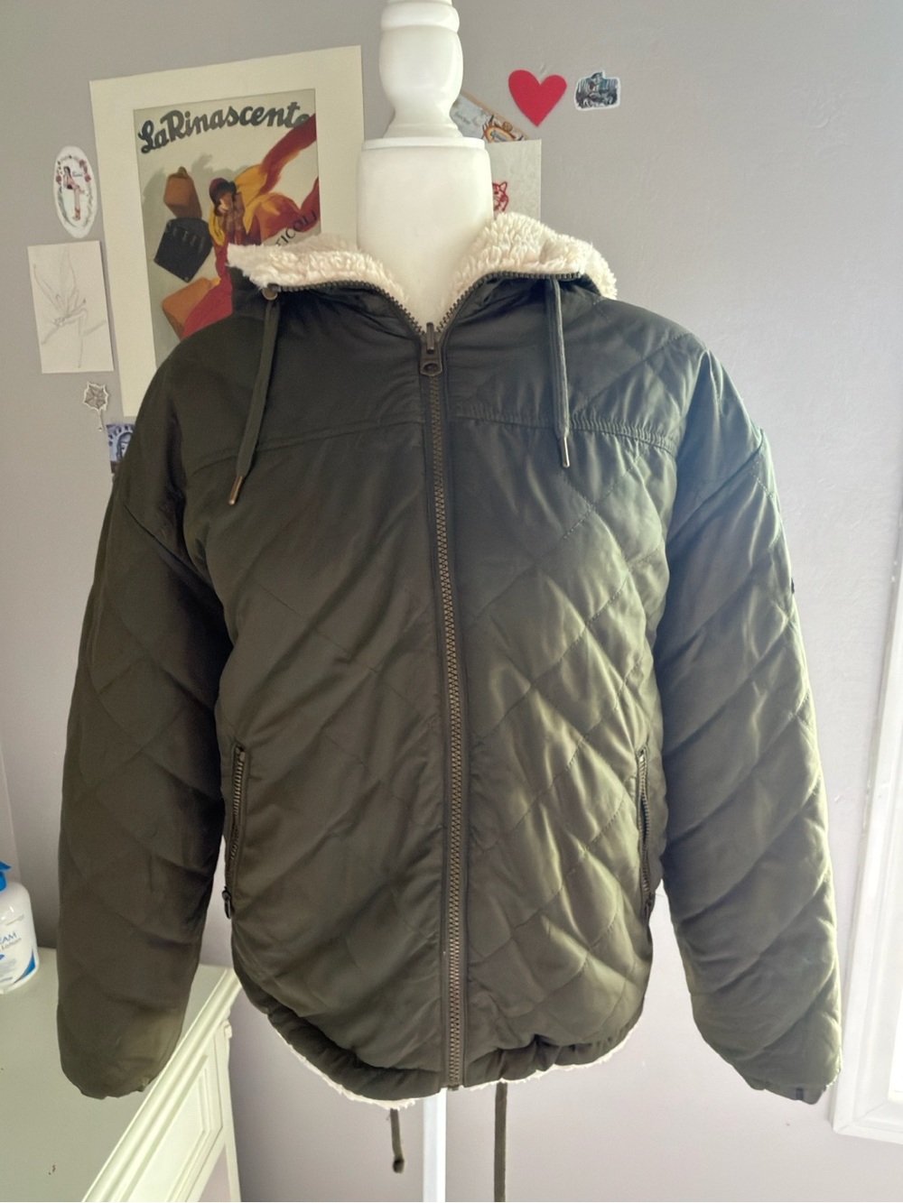 Lucky Brand Quilted Hooded Puffer
